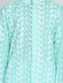 Boy's Green Chikankari Kurta With White Pyjama Set
